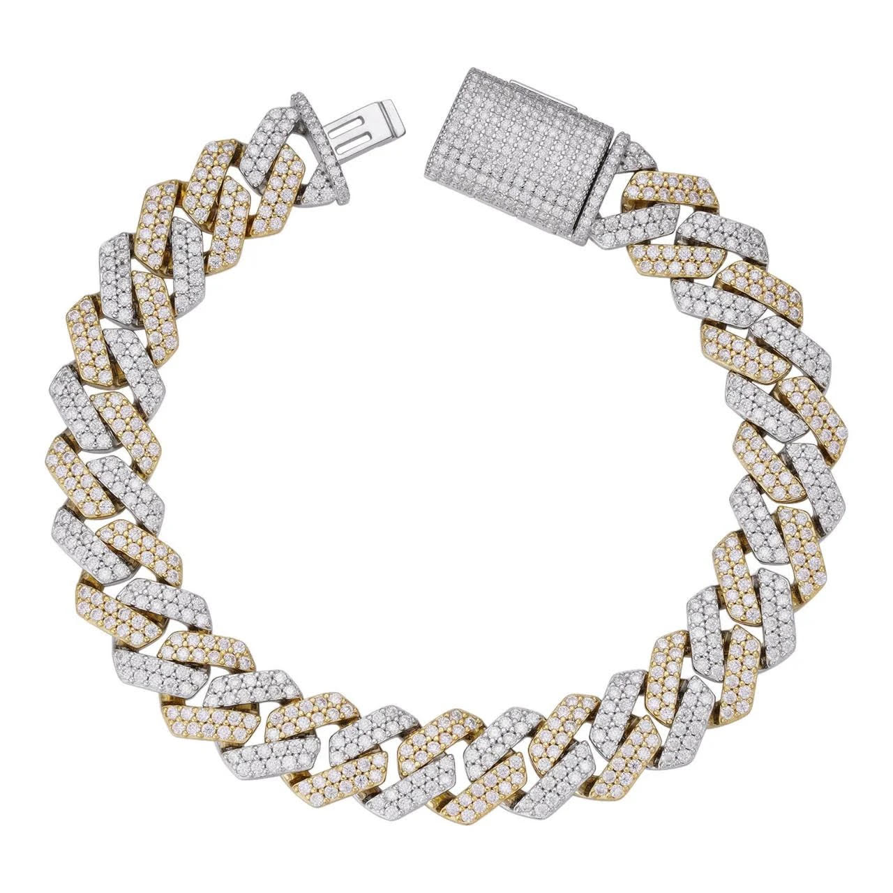 12mm two-tone Miami Cuban Link Bracelet