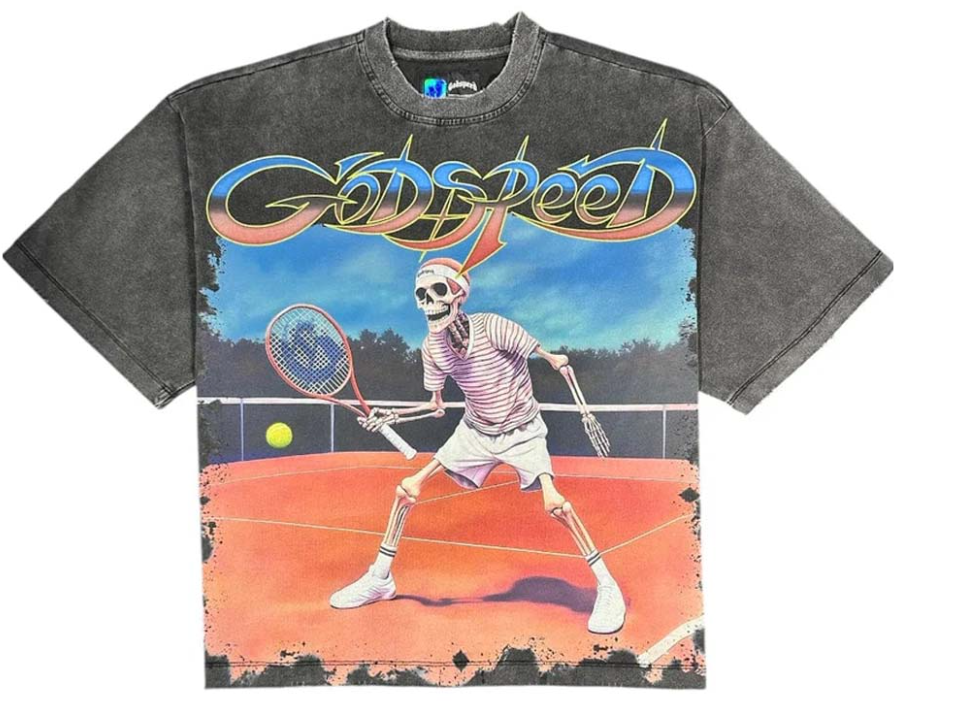 "TOP SPIN" T-SHIRT BLACK WASH